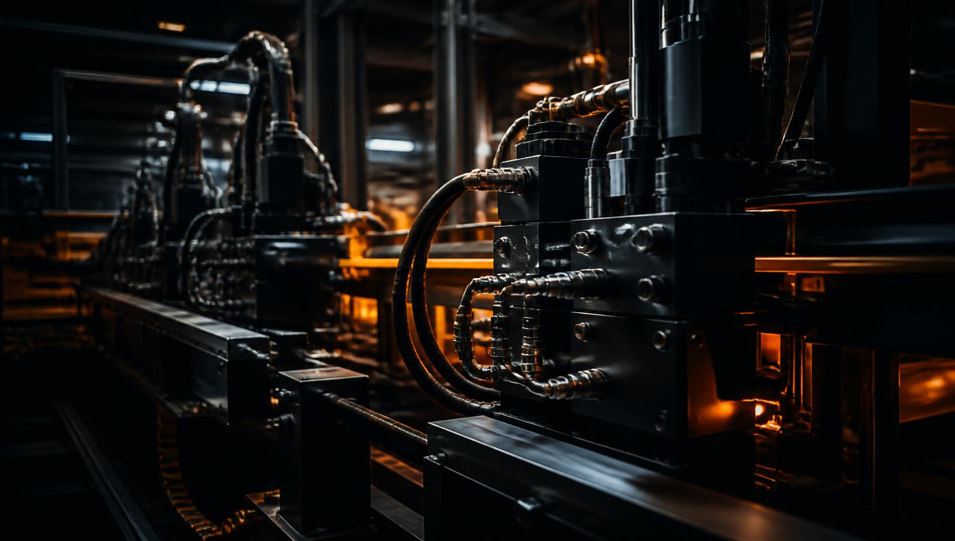 Linha de produção industrial com braços robóticos